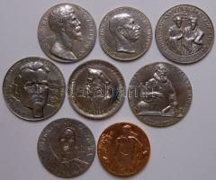 Cseh-Szlovák-Orosz 8db klf alumínium emlékplakett, Keplerről, Jirasekről, Janka Nováka-ról és más ismertebb személyekről T:vegyes