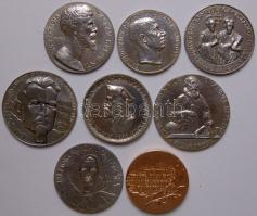 Cseh-Szlovák-Orosz 8db klf alumínium emlékplakett, Keplerről, Jirasekről, Janka Nováka-ról és más is...