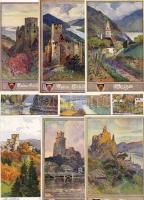 1910. 9 klf. várak/ 9 versch. Burgen, Deutscher Schulverein Karten, T2