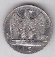 Olaszország 1929. 5L Ag T:3