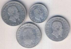 Olaszország 1863. 1L (3x) + 50c Ag T:3,3-