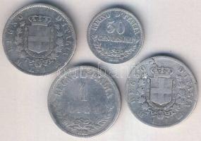 Olaszország 1863. 1L (3x) + 50c Ag T:3,3-