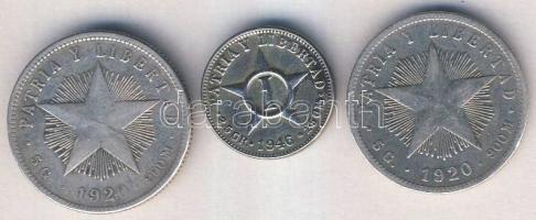 Kuba 1920. 20c (2x) Ag + 1946. 1C T:3