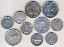 Kanada 1940-1968. 25c (4x) Ag + 10c (6x) Ag T:2-,3