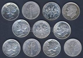 USA 1918-1964. 1d (11x) Ag T:vegyes