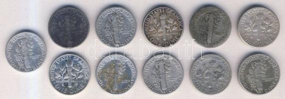 USA 1917-1964. 1d (11x) Ag T:vegyes
