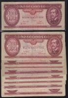 1949. 100Ft (4x) + 1957. 100Ft (2x) + 1962. 100Ft + 1968. 100Ft + 1984. 100Ft + 1989. 100Ft + 1992. 100Ft (3x) össz: 13db T:III