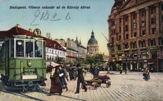 Budapest V. Vilmos császár út és a Károly körút a 43-as villamossal és az Anker palotával