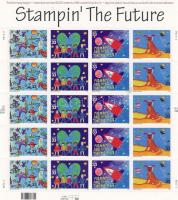 Gyermekrajzverseny: a jövő a bélyegeken kisív, Childrens drawing minisheet, Internationaler Malwettbewerb für Kinder &#8222;Zukunft auf Briefmarken&#8220; Folienbogen