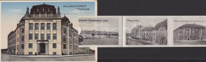 Balassagyarmat a Mária Valéria Közkórházzal, Vasútállomással és Csendőrségi Palotával leporellocard