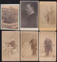 cca 1870-1890 2 db nagy és 9 kisméretű keményhátú fotó, néhány a modellek nevével, klf ritka műtermekből /Vintage photos 11x21, 9x7 m