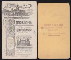 cca 1870-1890 2 db nagy és 9 kisméretű keményhátú fotó, néhány a modellek nevével, klf ritka műterme...