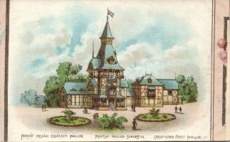 Budapest XIV. Millenniumi Erdészeti kiállítás Horvát pavilon litho (kézzel készített)