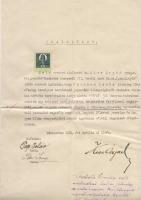 1932 Nyugállományú rendőrfőtanácsos igazolólevele