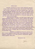 Levél, benne Serédi Jusztinián kinevezéséről említéssel