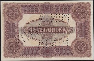 1920. 100K "MINTA" perforációkkal, "A 036-166087" sorszámmal T:II (8-10 apró lyu...