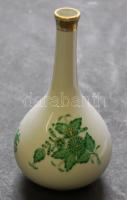 Herendi jelzéssel ellátott kézzel festett Apponyi mintás egyszálas virágváza / Herend chinaware vase 13 cm (javított)