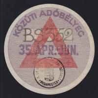 1935. Közúti adóbélyeg április-június hónapjára T:II