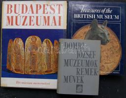 3 db klf múzeumról szóló könyv: Budapest múzeumai, Múzeumok-remekművek, Treasures of the British Museum