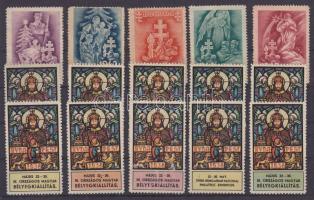1938/1942 Bélyegkiállítás 10 db + Karácsonyi segélybélyegek 5 db levélzáró