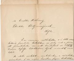 1896 Levél a pécsi izraelita hitközségnek