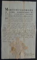 1807 Görgei Márton kinevezett püspök  aláírt irata