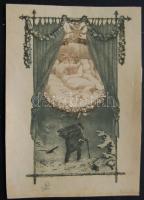 1920 Hanns Bastanier (1885-1966): Szerelmesek acélmetszet-vegyes technika, szignált, 20x29 cm