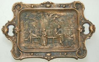 Barokk stílusú réz kis tálka 20x12 cm