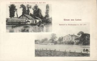 Luzan street of the sugar factory and the railway station under flood (8 July 1911)