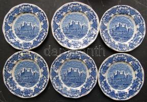 Angol királyi házat ábrázoló 6+2 db-os porcelán tányér készlet, valódi kézzel gravírozott / Chinawar...