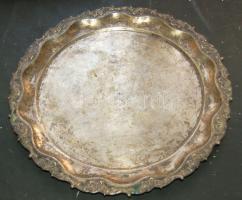 1800-as évekből származó dekoratív ezüst tálca jó állapotban / 19th century silver tray in good condition (Ag) / 660g