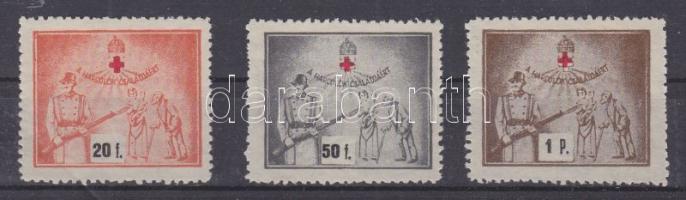 1944 Vöröskereszt segélybélyegek 3 klf érték