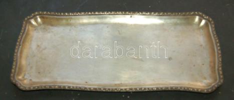 1800-as évekből származó dekoratív ezüst négyszöglet alakú tálca jó állapotban / 19th century silver tray in good condition (Ag) / 520g