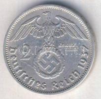Német 3. Birodalom 1937F 2M Ag "Hindenburg" T:2- apró ph