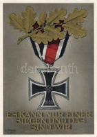 Színes náci díjjegyes propagandalap T1