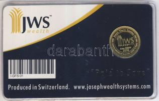 Svájc 1/4 Shekel "JWS Wealth" arany érme Au (999.9) 2.85g T:PP eredeti bontatlan dísztokba...