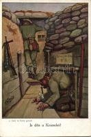 Military WWI ditch, humour s: J. Seitz