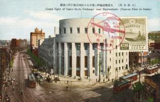 Osaka Börse mit Straßenbahm