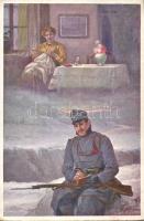 Military WWI letter home, artist signed