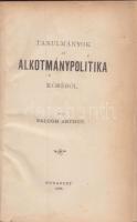 1895 Balogh Artúr: Tanulmányok az alkotmánypolitika köréből, nagyon szép állapotban félbőr kötéssel