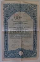 1912. A Magyar Korona Országai Járadékkölcsön államadóssági kötvénye 100K-ról.