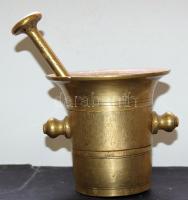 Régi réz mozsár törővel 12 cm magas