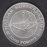 2002. 3000Ft Ag "Bolyai János" T:BU Csak 3000db! Tanúsítvánnyal!