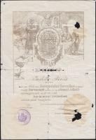 1914 Karácsnyi emléklap a harcban elesett hősök özvegyeinek és árváinak (sérült) + 1852 Bűnfenyítő T...