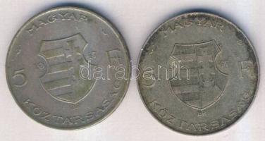 1947. 5Ft Ag (2x) "Kossuth" T:3