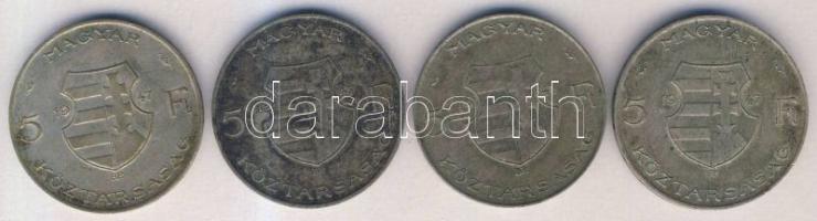 1947. 5Ft Ag (4x) "Kossuth" T:3