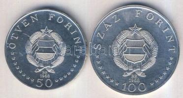 1968. 50Ft Ag + 100Ft Ag "Semmelweis" pár T:BU