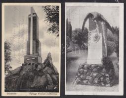 Hősi Emlékművek - 6 db magyar katonai emlékmű régi képeslapokon, jó állapotban / 6 Military Monument...