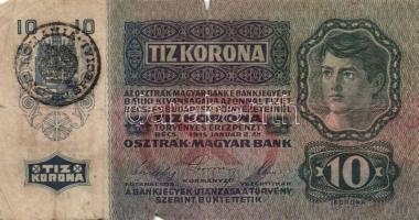 1904. 10K román körbélyegzővel + 1915. 10K (5x) mindegyik román körbélyegzővel T:III,IV