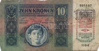 1904. 10K román körbélyegzővel + 1915. 10K (5x) mindegyik román körbélyegzővel T:III,IV